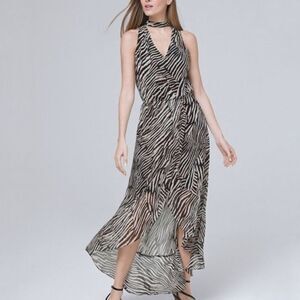 WHBM | Abstract Hi-Low Maxi Dress